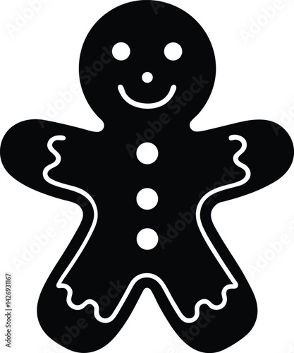 gingerbread man isolated on black