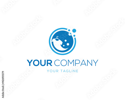 Laundry Clean Wash Logo Design Professional Elegant Vector Template.