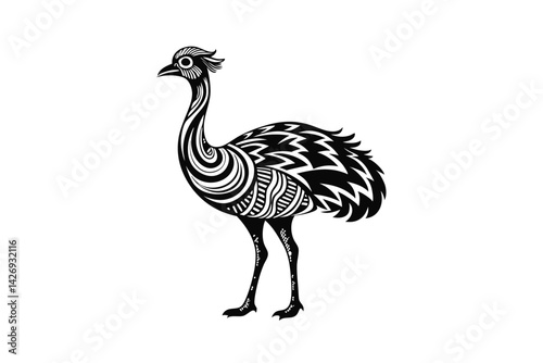 ostrich isolated on white background