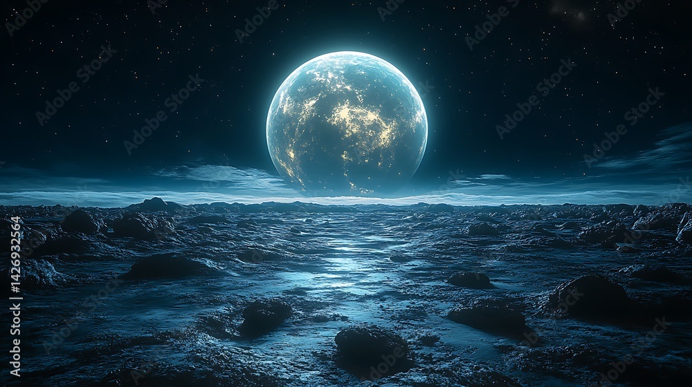 Fototapeta premium Celestial body ancient scars pictures