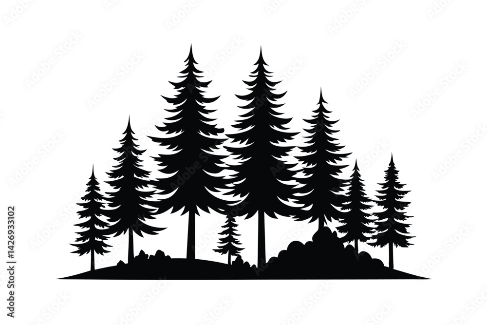 Obraz premium forest trees vector