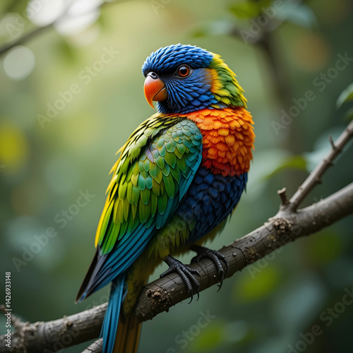 Colorful Sentinel on a Branch