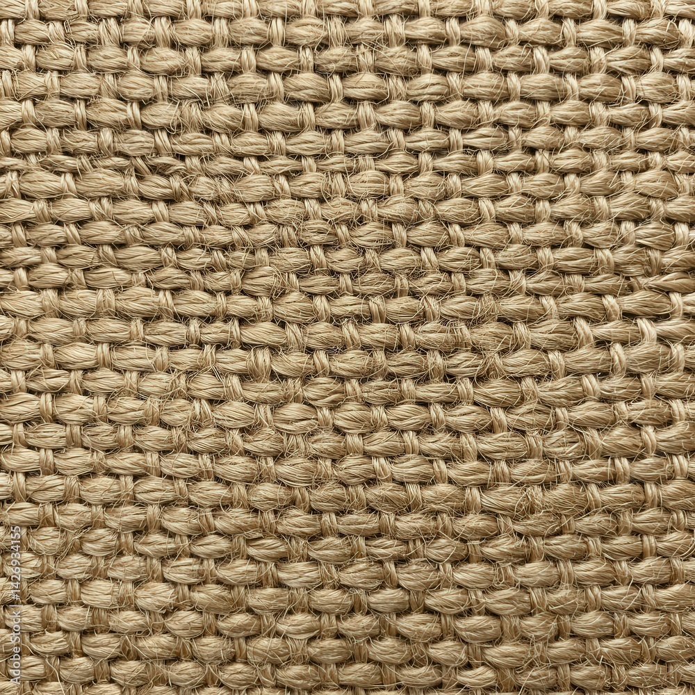 Close-Up of Textured Woven Fabric Natural Fiber Texture Background