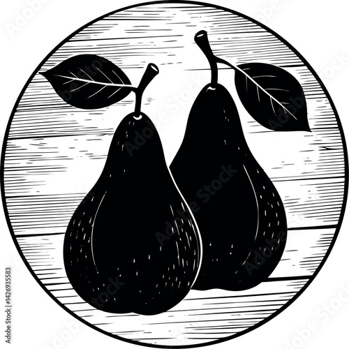 Pears on a Wood Grain Background with Soft Beige