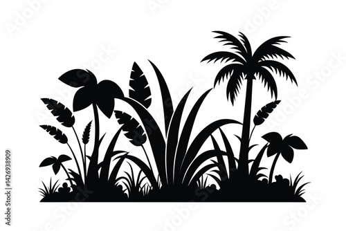 silhouette of palm tree