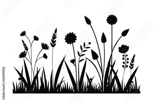 silhouette of flowers