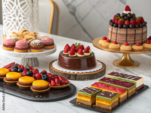 chocolate cake with berries