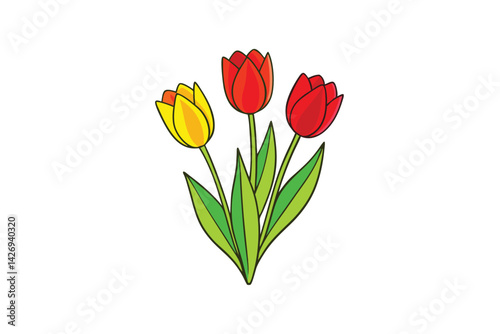 bouquet of red tulips