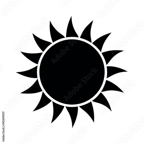 Sun Shape Silhouette Vector