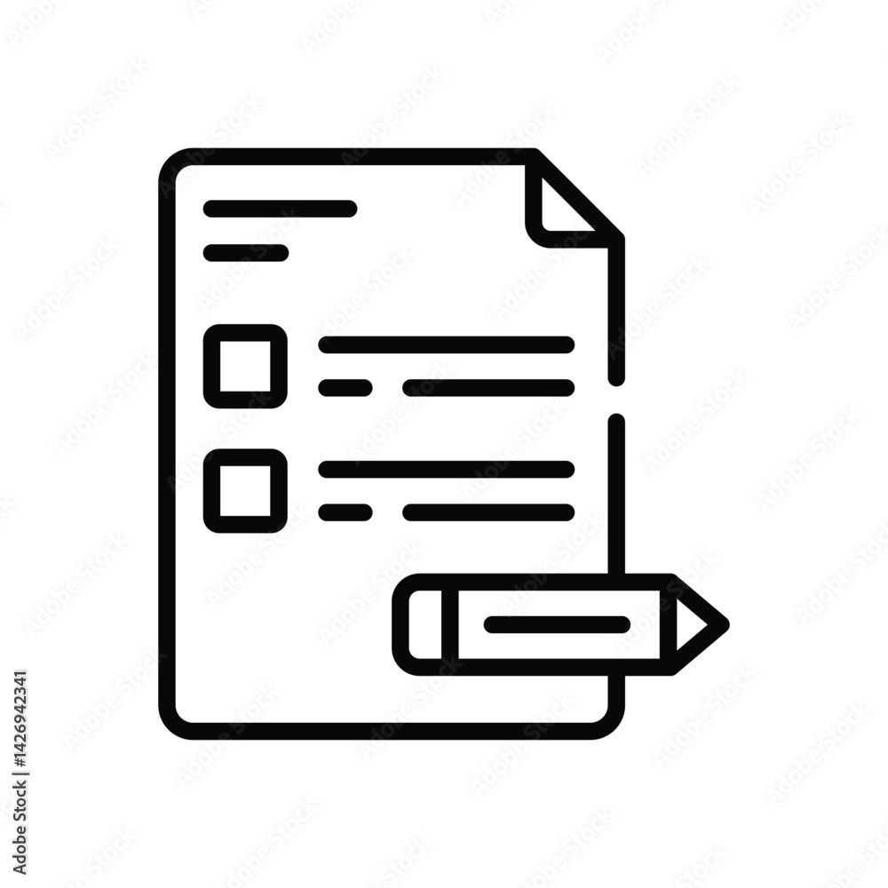 Exam Icon vector stock illustration Exam Icon vector stock illustration