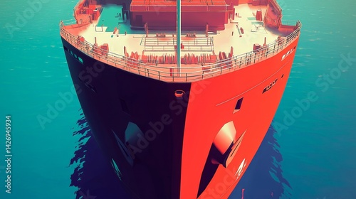 Obraz na płótnie ship with red and pink lines. w salonie