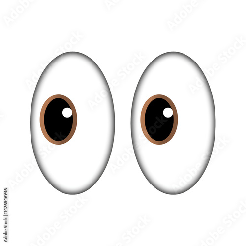 Big Eyes Shocking Stare Emoji Icon,vector illustration