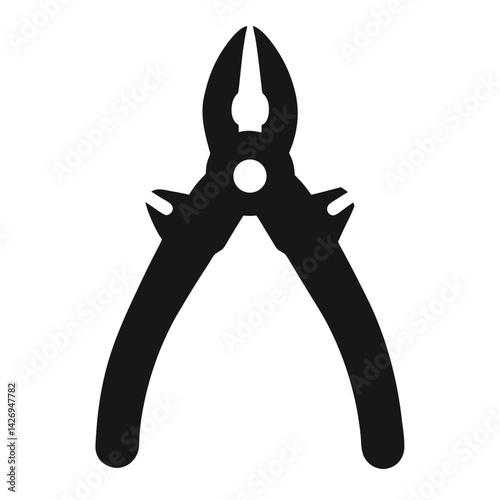 Pliers in Closed Position Vector Silhouette