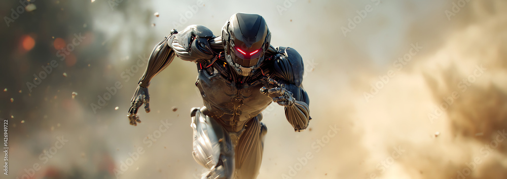 Fototapeta premium war cyborg, AI generated