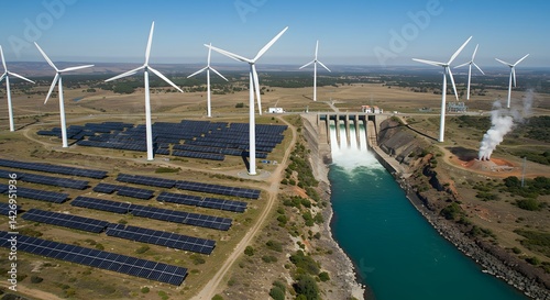 Renewable Energy Solar Wind Hydro Power Generation
