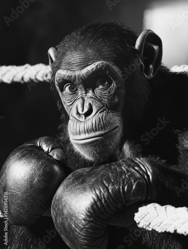 Monkey Wearing Boxing Gloves