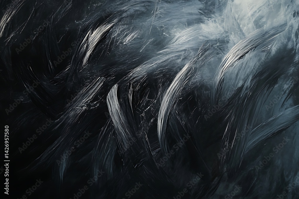 Obraz premium Digital Abstract Brush Strokes Painting