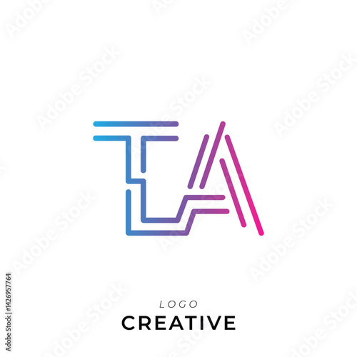TA Creative Premium Vector latter logo design. Creative Logo. Vector Illustration logo. letters Logo. Creative Logo. Minimal feminine monogram and logo. Elegant leaves. Modern design	