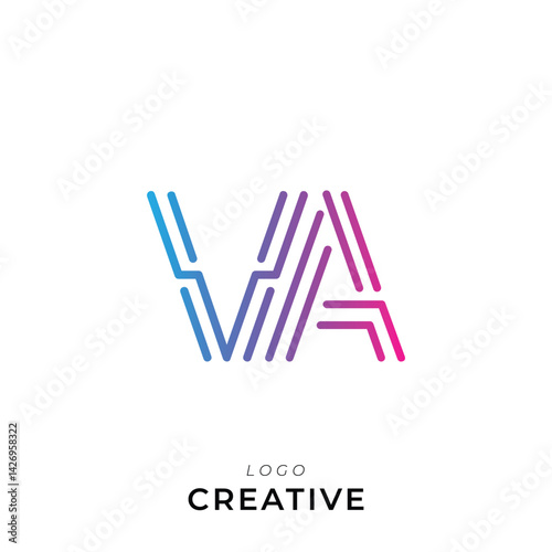 VA Creative Premium Vector latter logo design. Creative Logo. Vector Illustration logo. letters Logo. Creative Logo. Minimal feminine monogram and logo. Elegant leaves. Modern design	