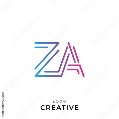 ZA Creative Premium Vector latter logo design. Creative Logo. Vector Illustration logo. letters Logo. Creative Logo. Minimal feminine monogram and logo. Elegant leaves. Modern design	