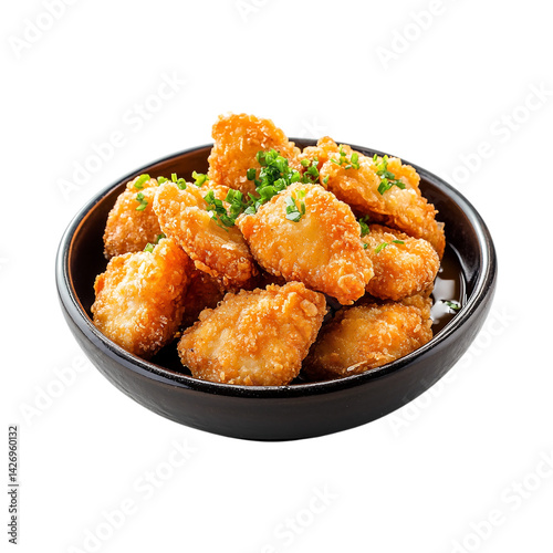 Crispy Golden Fried Chicken Pieces Against Transparent Background