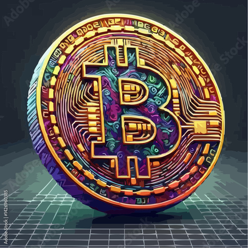
representation of a bitcoin coin with a transparent background 58