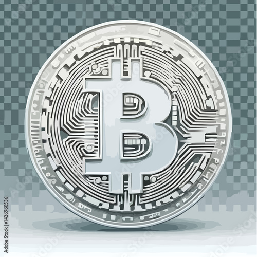 
representation of a bitcoin coin with a transparent background 47