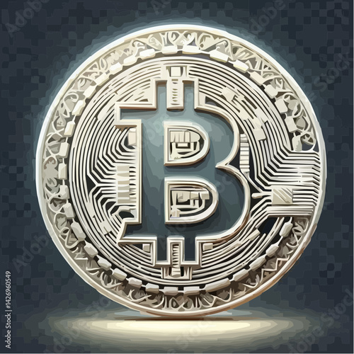 
representation of a bitcoin coin with a transparent background 46