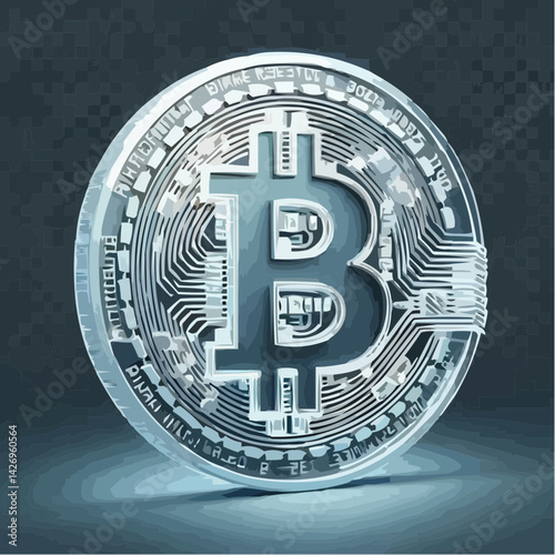 
representation of a bitcoin coin with a transparent background 44