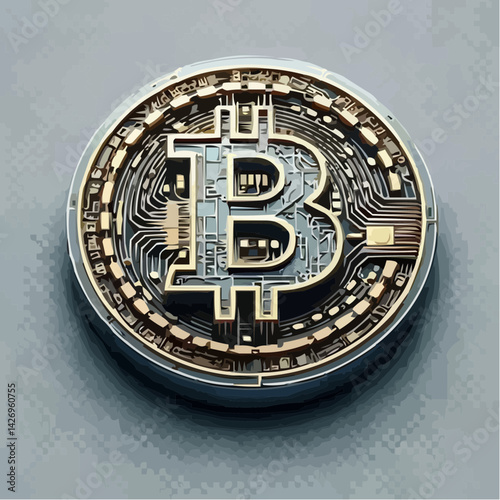 
representation of a bitcoin coin with a transparent background 28