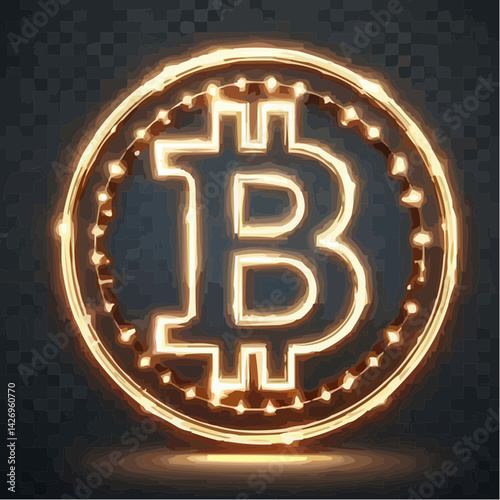 
representation of a bitcoin coin with a transparent background 26