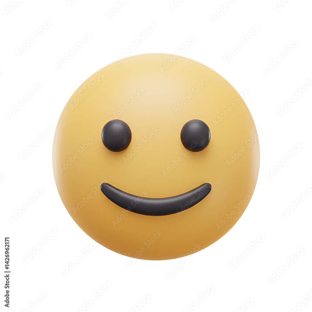 Fototapeta premium One-Sided Mouth Curve, Small Eyes.