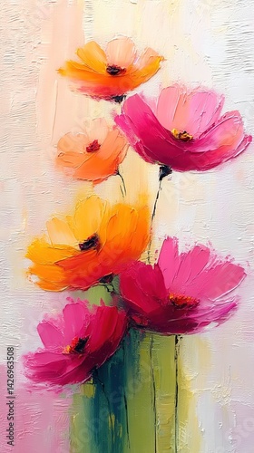  Colorful hand-painted flowers on white background in artistic watercolor style · Great for greeting cards, floral branding, creative campaigns, and spring celebration visuals