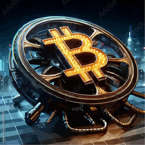 
artistic representation of a bitcoin coin 25