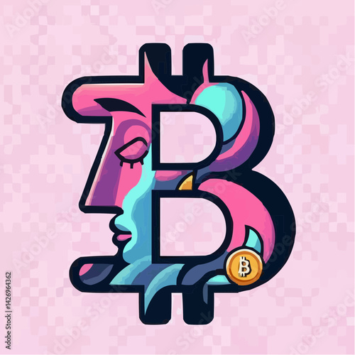 
artistic representation of a bitcoin coin 24