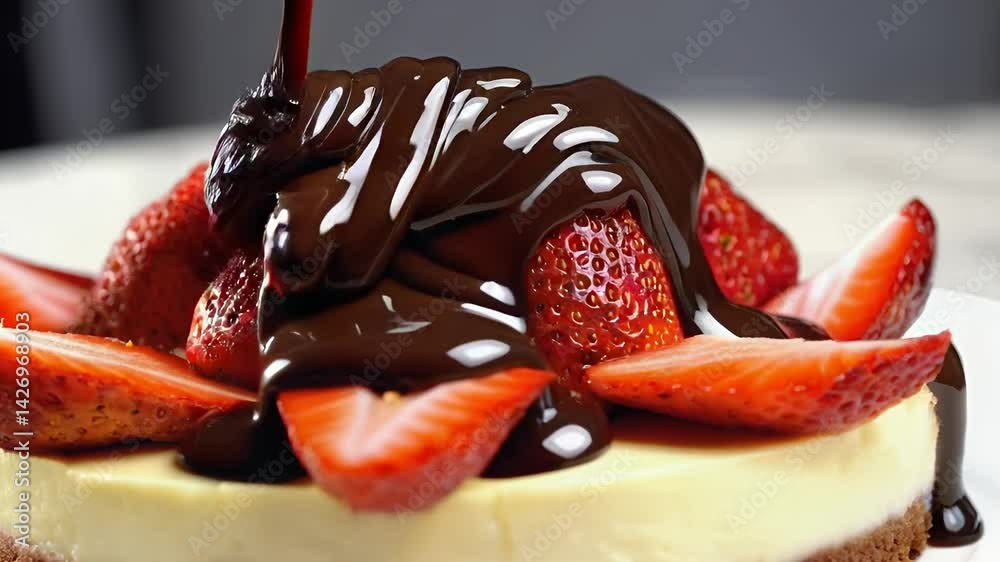 chocolate cake with strawberry