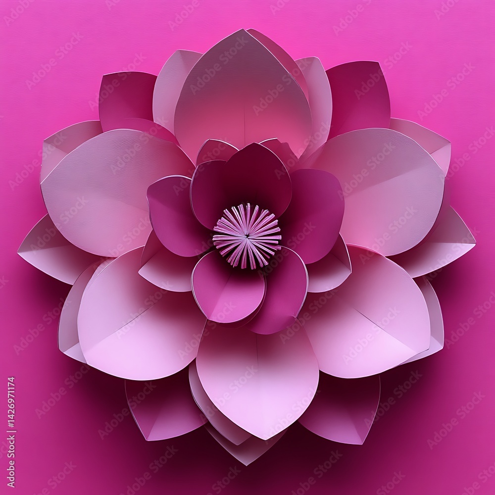 Fototapeta premium A Gorgeous Paper Flower Displays Various Shades of Pink