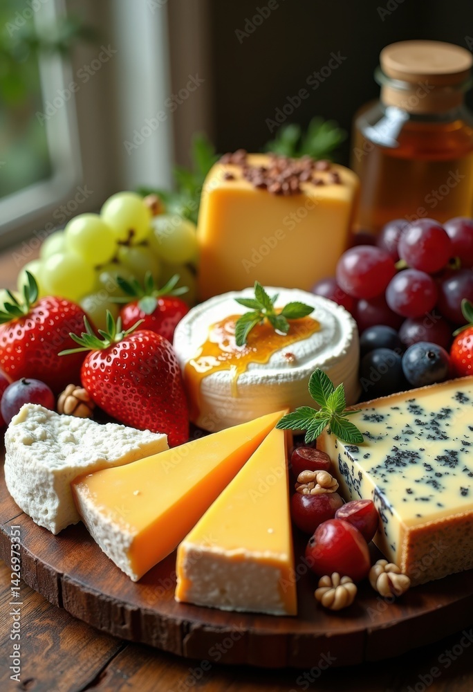 creamy cheese platter fresh herbs colorful fruits essential ingredients artisanal presentation snacks, tasting, appetizer, basket, cheeseknife, greenery creamy cheese platter fresh herbs colorful fruits essential ingredients artisanal presentation snacks, tasting, appetizer, basket, cheeseknife, greenery