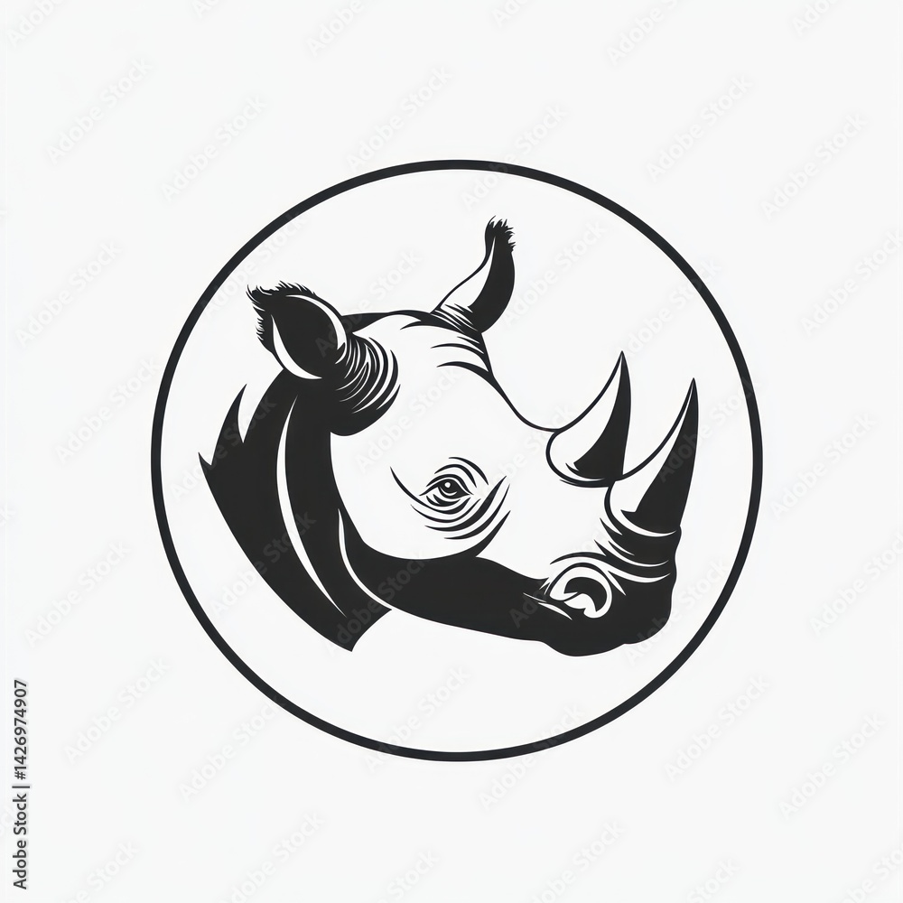 Fototapeta premium Rhino Head Logo