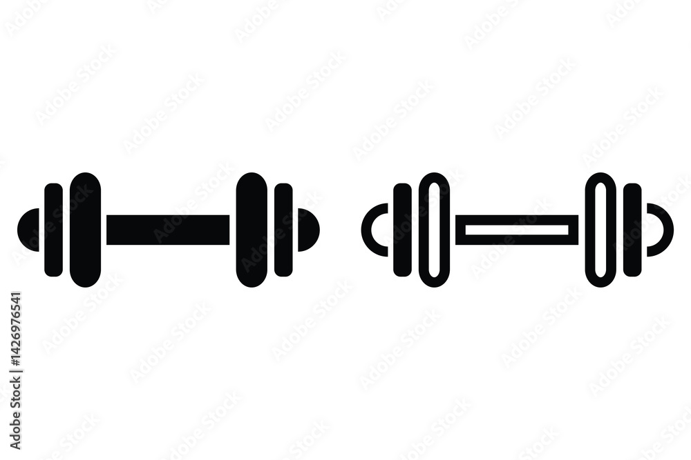 Dumbbell icon collection. Minimalist Dumbbell Fitness symbol vector illustration. Dumbbell icon collection. Minimalist Dumbbell Fitness symbol vector illustration.