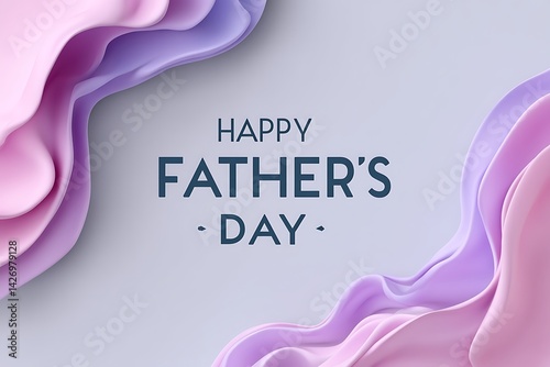 A minimalist AI-generated "Happy Father's Day" greeting, placed on a clean, simple banner with smooth lines and soft colors, ideal for a subtle, modern Father's Day celebration.