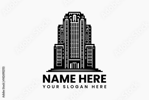 Luxury real estate logo design vector, modern architectural building emblem isolated on white background for premium construction branding 
