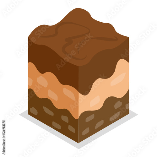 3D Isometric Flat Vector Illustration of Cocoa Natural Ingredients , Organic Cosmetic. Item 1