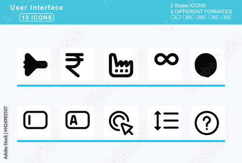 Set of 5 rounded user interface icons,inboxes, inbox, in, out, incognito, indent
