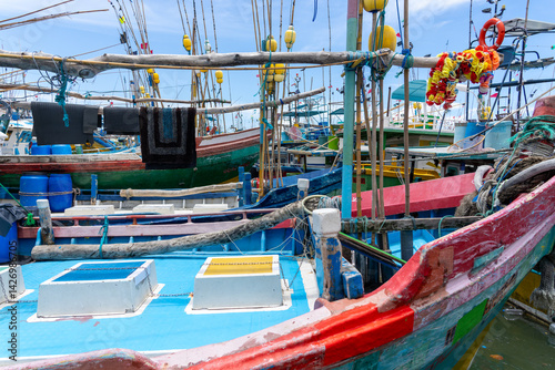 Typical scene at busy deep-sea fishing base and markets at Pettigalawatta