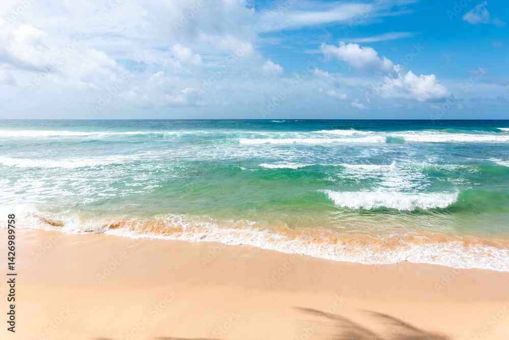 Scenic tropical beach view to horizon at Galle Scenic tropical beach view to horizon at Galle