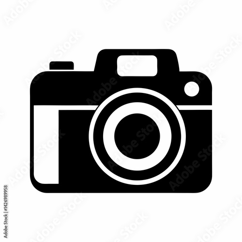 Black and white camera icon classic design for photography and videography