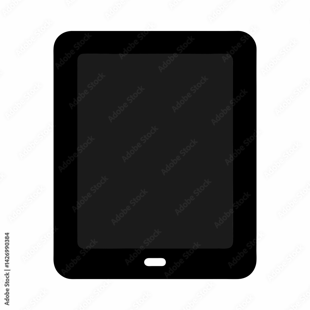 Black tablet device vector illustration with blank screen for mockups and presentations Black tablet device vector illustration with blank screen for mockups and presentations