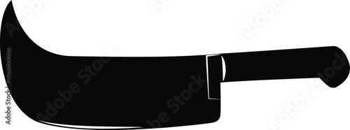 Traditional Butcher Knife Silhouette – Heavy Duty Meat Cleaver Vector Illustration