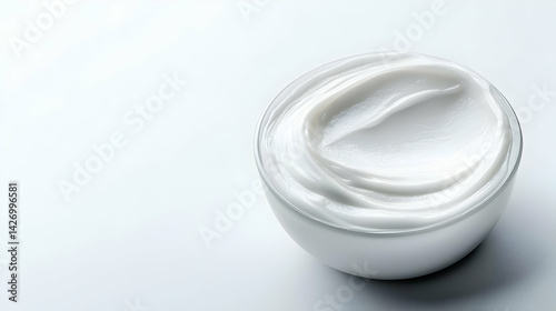 Wallpaper Mural White Creamy Yogurt In Small Bowl On White Background Torontodigital.ca
